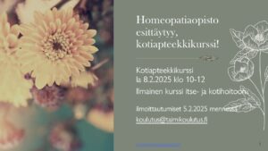 homeopatian kotiapteekkikurssi, koti- ja itsehoito-ohjeet