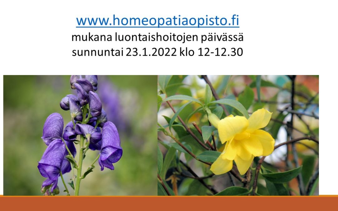 Luontaishoitojen päivä 23.1. Homeopatiaopisto esittäytyy!
