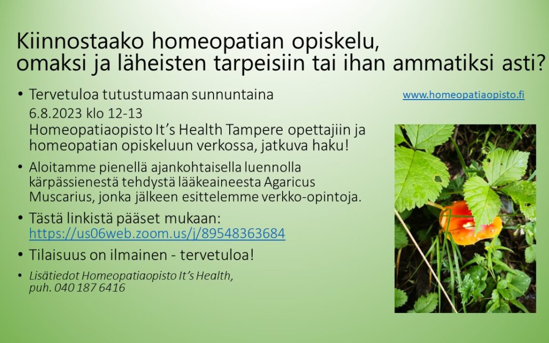 Ajankohtainen homeopaattinen lääkeaine syksyyn, Agaricus Muscarius