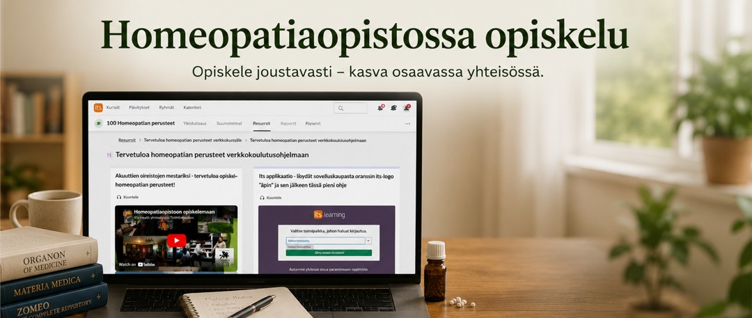Homeopatiaopistossa opiskelu, homeopatiaopinnot, itsehoitokurssit