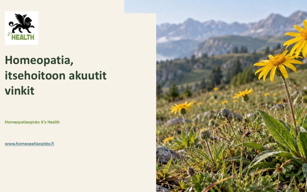 Mustelmat, haavat, iskut, leikkauksen jälkeen Arnica, Symphytum, Bellis, Ledum, Hypericum Homeopatiaopisto